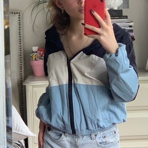 Three stripe color-block brandy Melville jacket